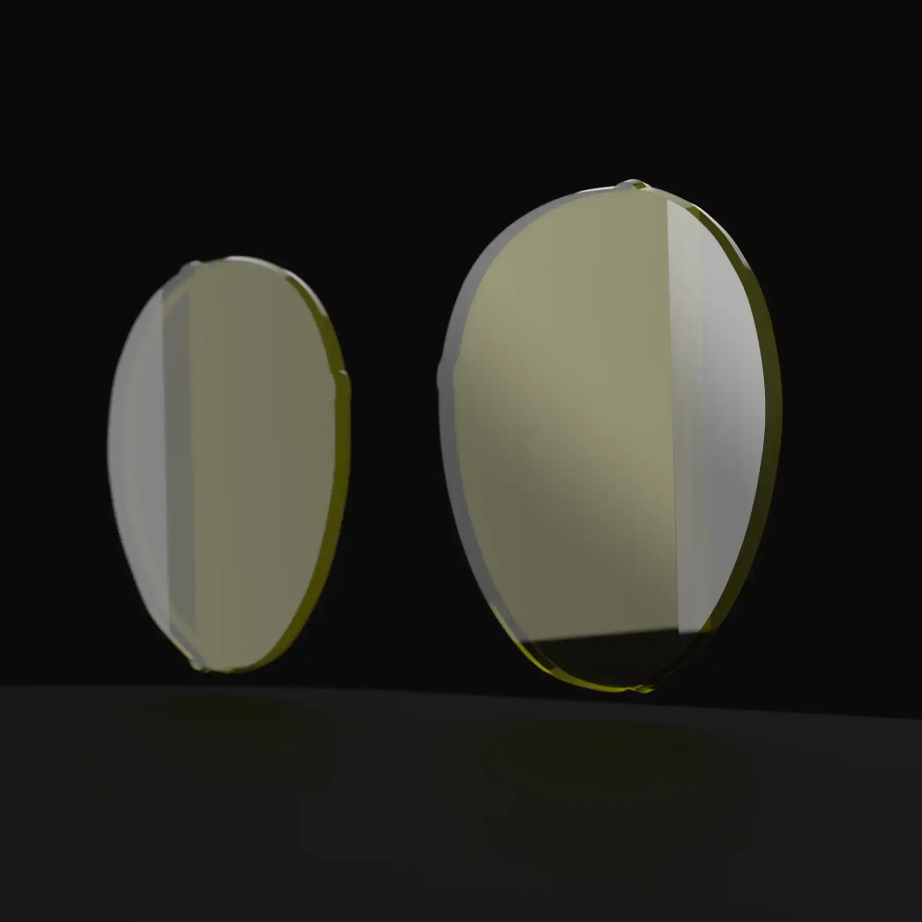 The HINDSIGHT Night Lens — after-dark amber tint, semi-transparent mirrored rear-view zone visible at right.